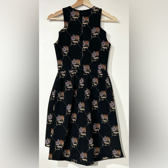 Ellery Structured Black Floral Silk Lined Sleeveless Mini Dress AUS 6 US 2 - Picture 3 of 9